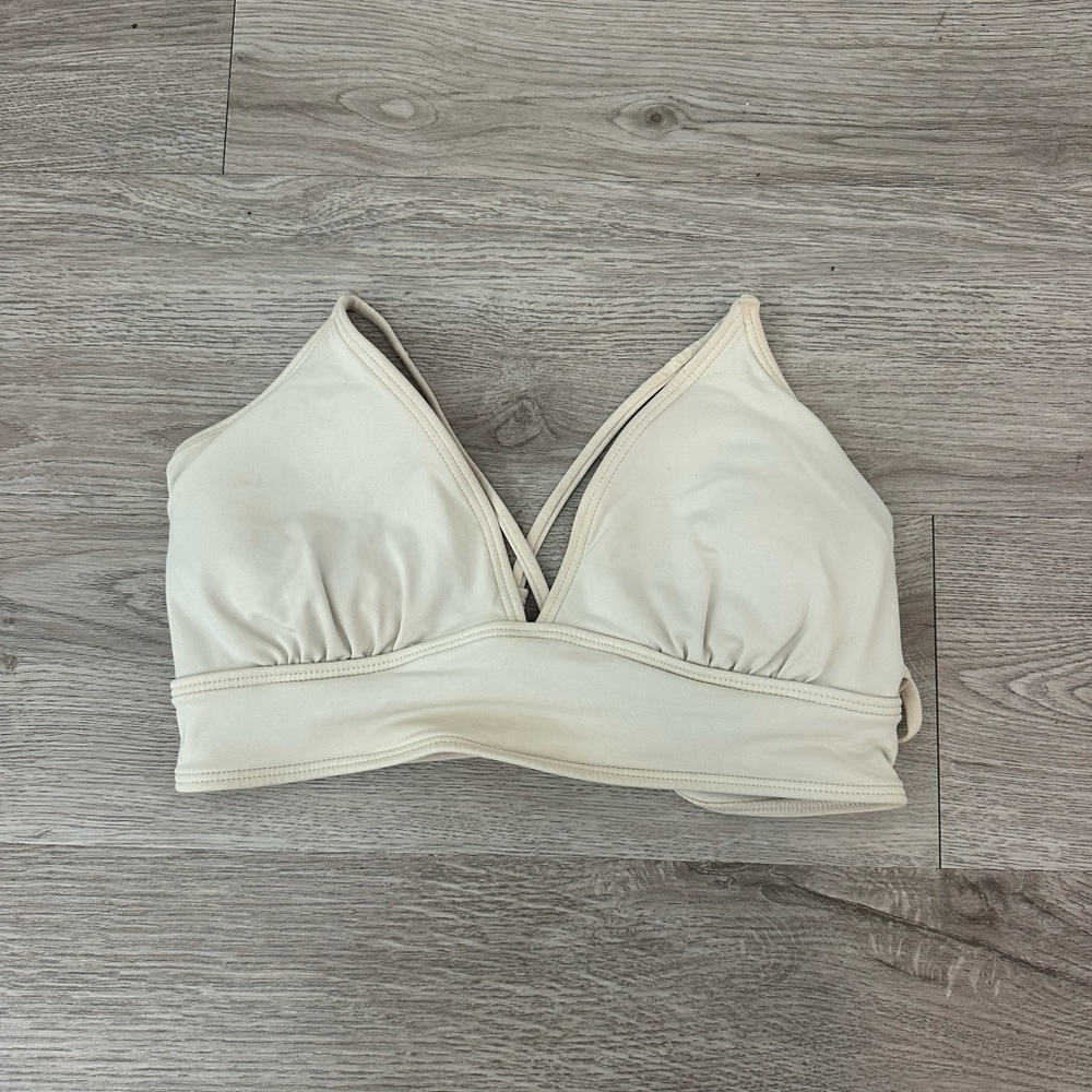 Athleta Cream Double-Strap Triangle Bralette